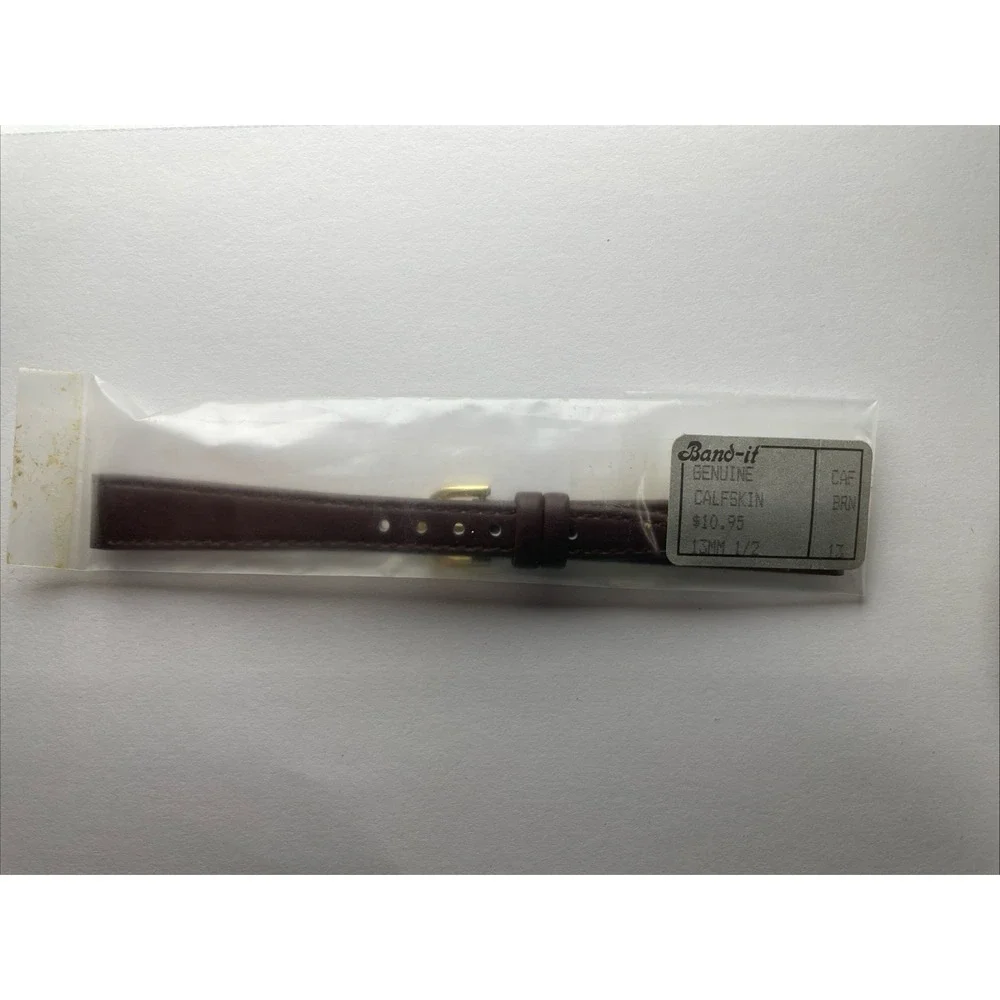 Band-it Watch Band Strap 13mm‎ 1/2 CalfSkin Brown Genuine Leather